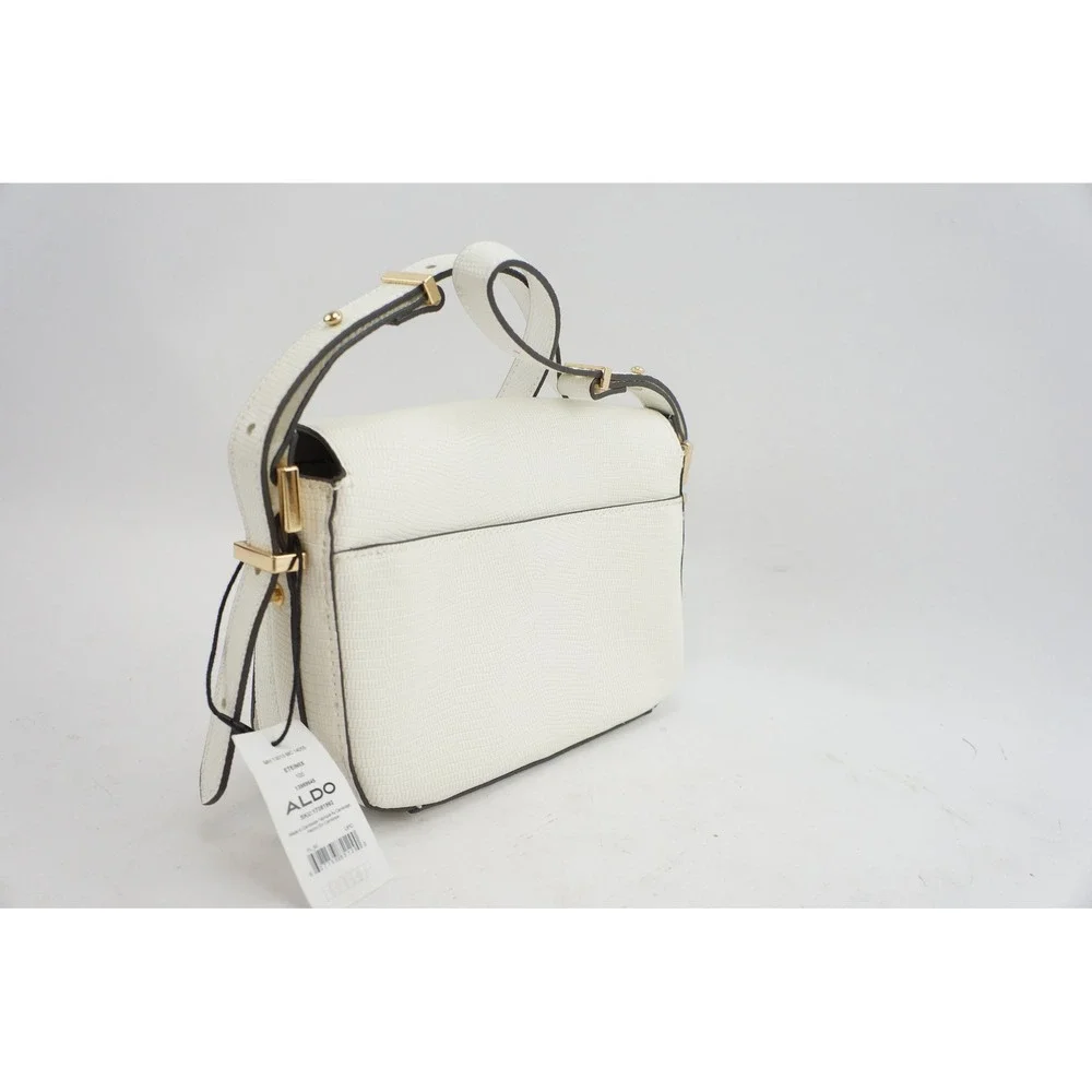 Aldo Eteiniix White‎ Textured Shoulder Bag Gold Clasp Top Handle